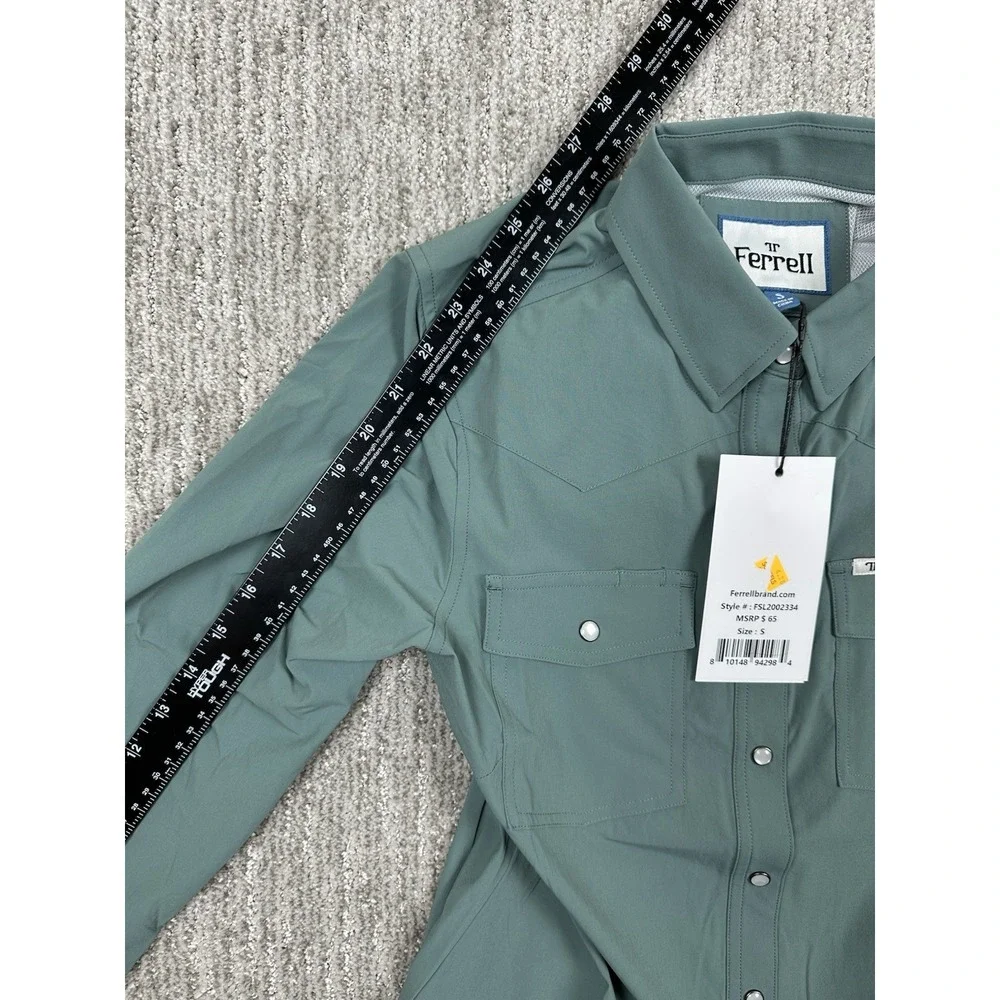 Ferrell Women's Small Teal/Green Western Pearl Snap Shirt NWT Long Sleeve Rodeo